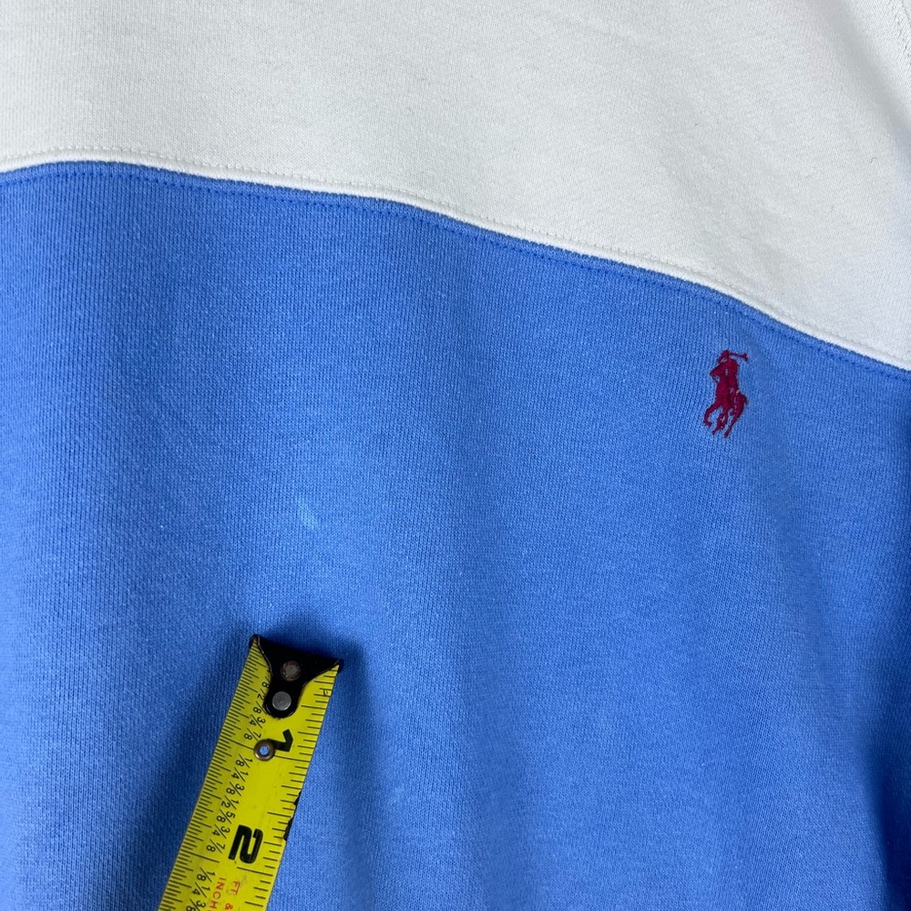 Rare VTG POLO RALPH LAUREN Small Pony Color Block Striped Sweatshirt 80s 90s‎ L - Picture 7 of 14